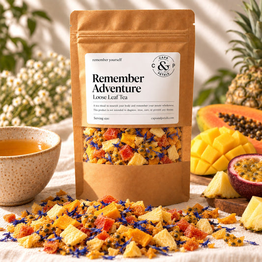 Remember Adventure loose leaf tea by Caps & Petals