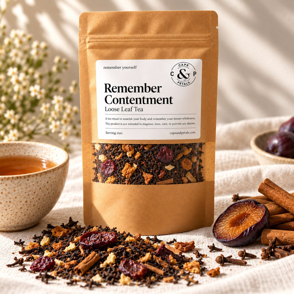 Remember Contentment loose leaf tea by Caps & Petals