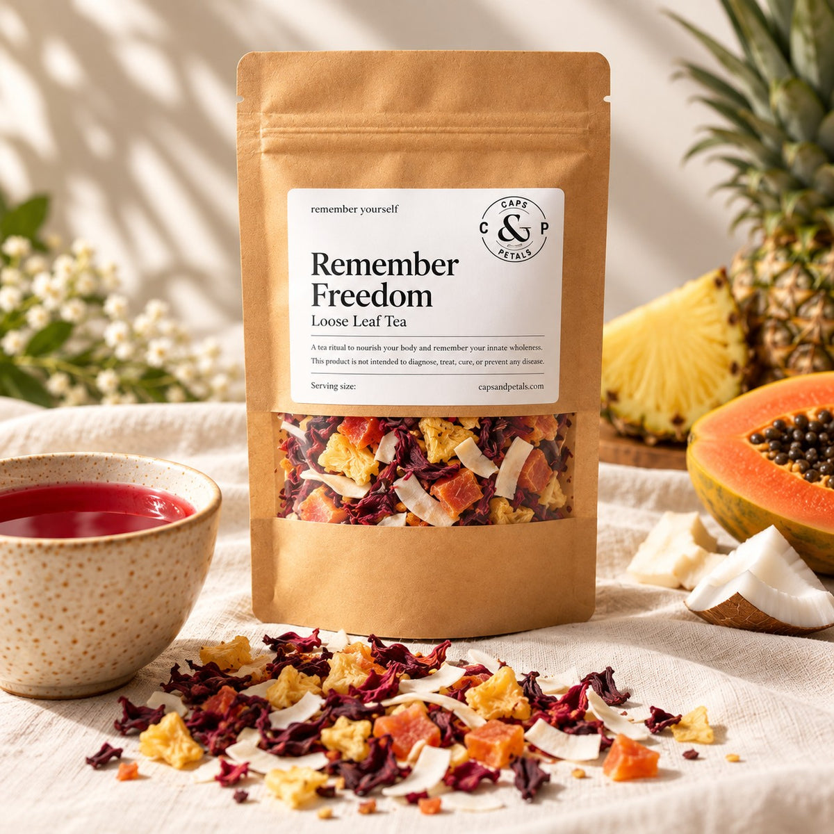 Remember Freedom loose leaf tea by Caps & Petals