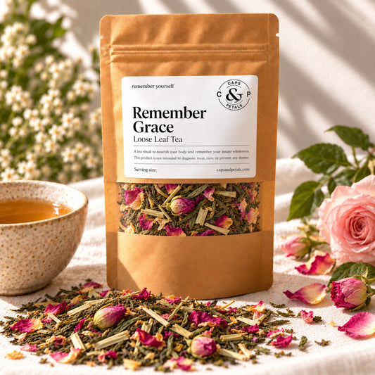 Remember Grace loose leaf tea by Caps & Petals