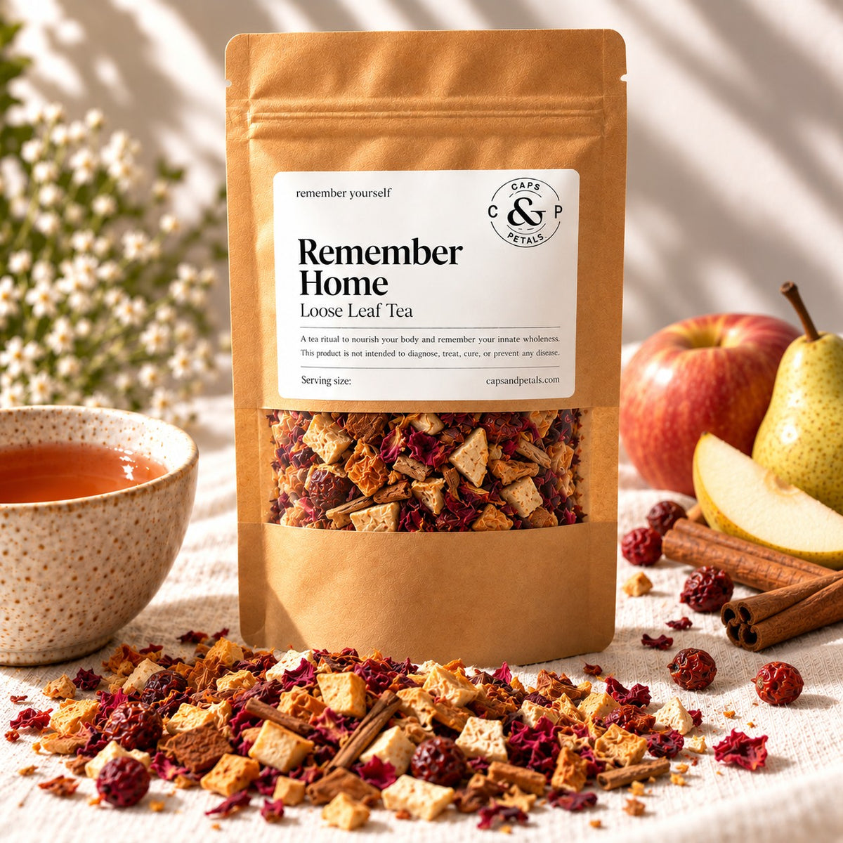 Remember Home loose leaf tea by Caps & Petals