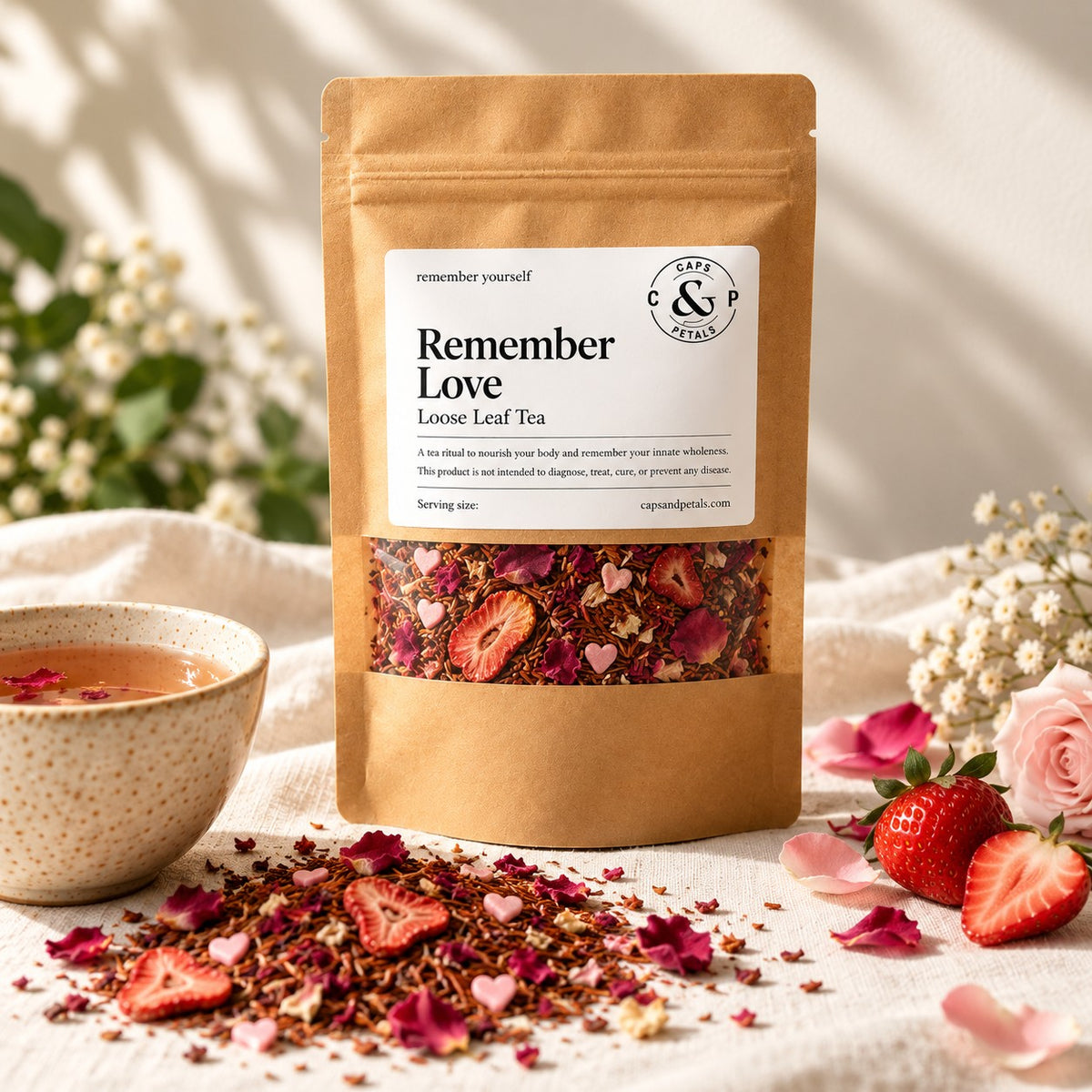 Remember Love loose leaf tea by Caps & Petals