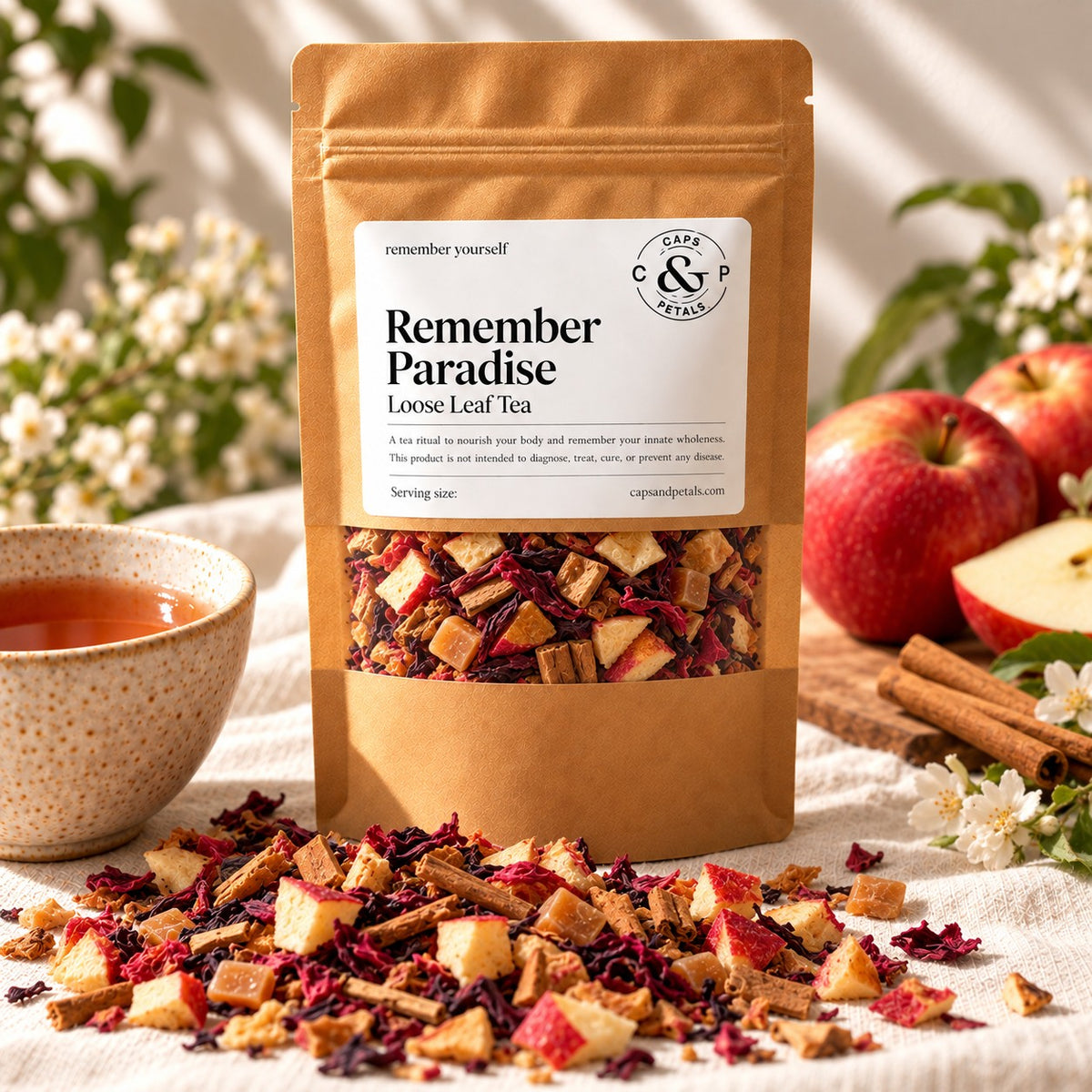 Remember Paradise loose leaf tea by Caps & Petals