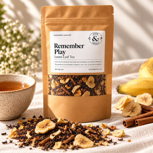 Remember Play loose leaf tea by Caps & Petals