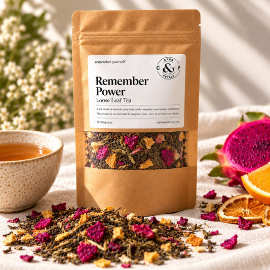 Remember Power loose leaf tea by Caps & Petals