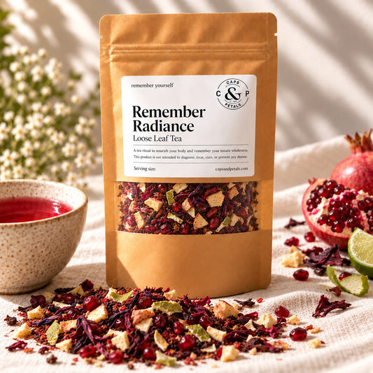 Remember Radiance loose leaf tea by Caps & Petals