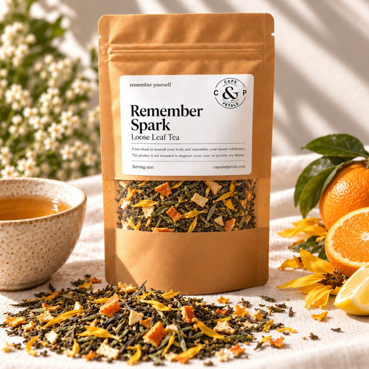 Remember Spark loose leaf tea by Caps & Petals