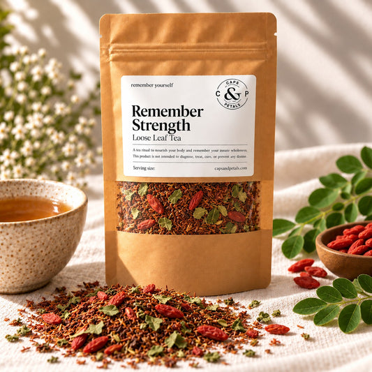 Remember Strength loose leaf tea by Caps & Petals