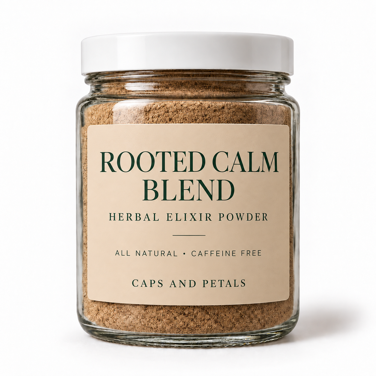 Rooted Calm Blend herbal elixir powder by Caps and Petals